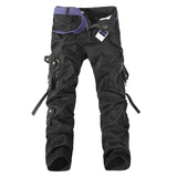 Fashion Multi-Pocket Solid Mens Cargo Pants High Quality Casual Slim Workout Men Trousers Size 28-40