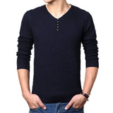 M-4XL Winter Henley Neck Sweater Men Cashmere Pullover Christmas Sweater Mens Knitted Sweaters Pull Homme Jersey Hombre 2020