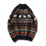 Mens Causal Half Turtleneck Sweater Deer Printed Autumn Spring Christmas Pullover Knitted Jumper Sweaters Slim Fit Male Clothes
