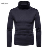 turtleneck for men Solid color sweater men slim elastic Plus velvet pullover men Autumn Winter warm turtleneck men's sweater