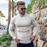 Autumn Winter Fashion Turtleneck Mens Thin Sweaters Casual Roll Neck Solid Warm Slim Fit Sweaters Men Turtleneck Pullover Male