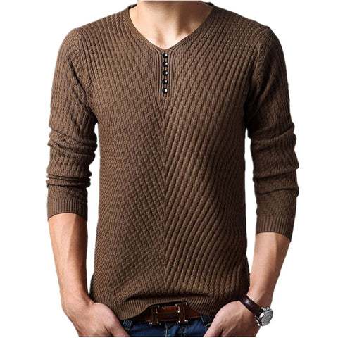 M-4XL Winter Henley Neck Sweater Men Cashmere Pullover Christmas Sweater Mens Knitted Sweaters Pull Homme Jersey Hombre 2020